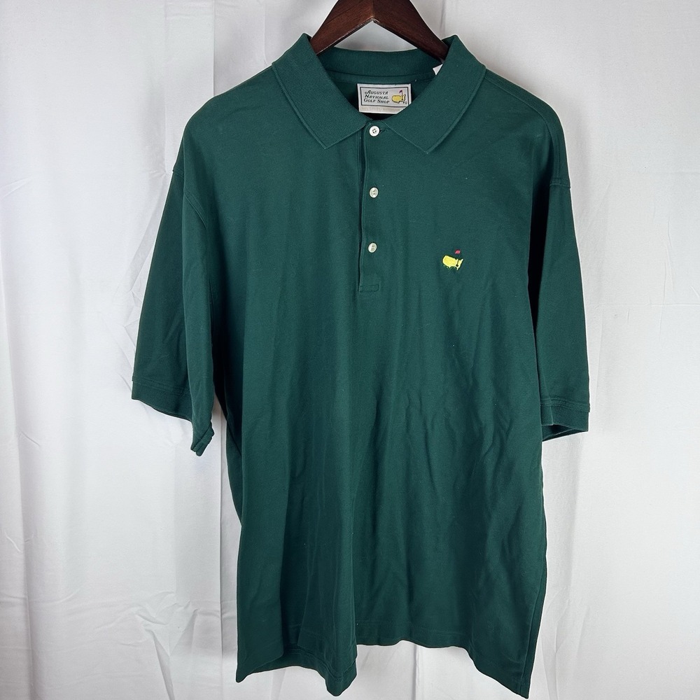 VTG Augusta National‎ Golf Shop Masters Polo Sz XL Green 60's Two-Ply Mercerized